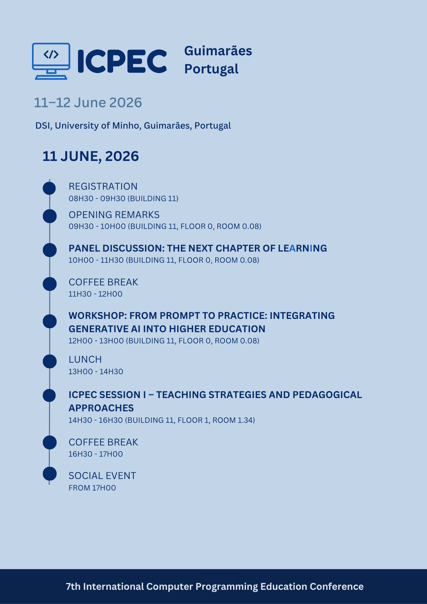 ICPEC 2026 conference program — Day 1, 11 June 2026